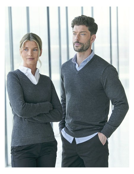 HEN-H721-Ladies Lightweight V-Neck Jumper 2